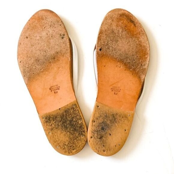 K JACQUES St Tropez Venise Flip-Flops in White Leather, Size 36 EU - Picture 6 of 8